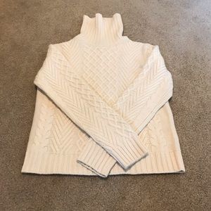Neiman Marcus cream cashmere turtleneck sweater